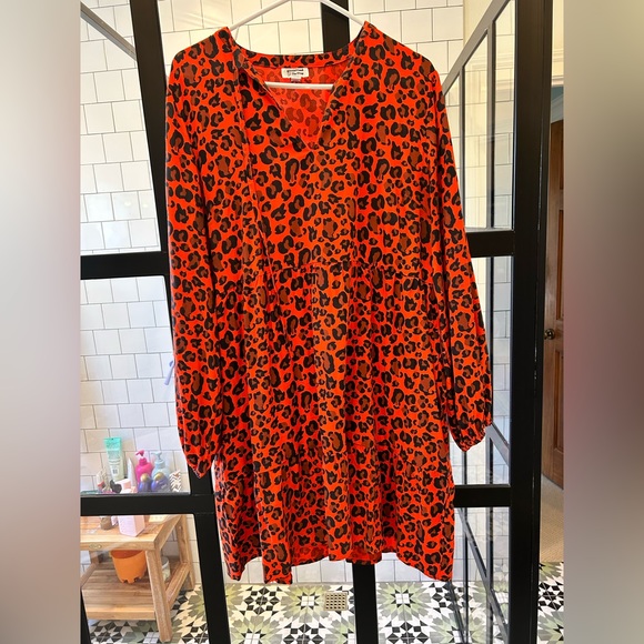 Graceatwood The Drop Red Animal Print Dress - L - Picture 2 of 4